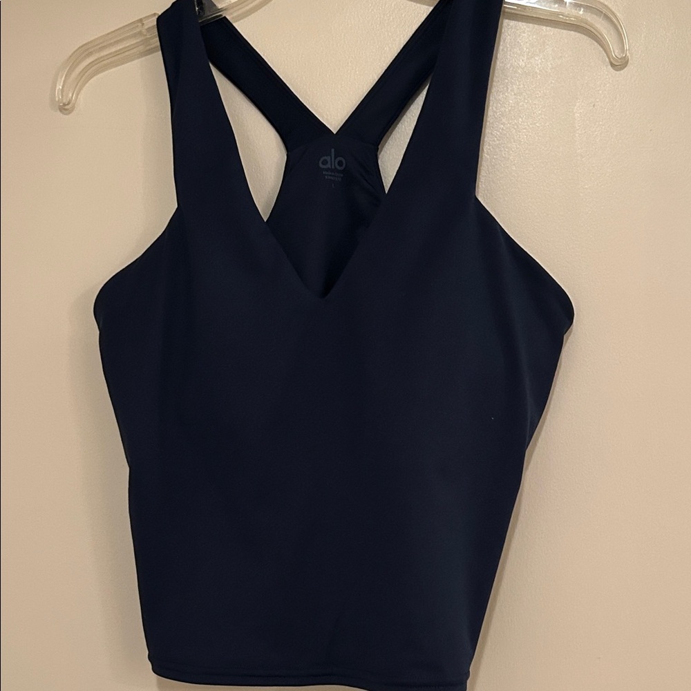 ALO Yoga Dark Blue Cross-Back Tank